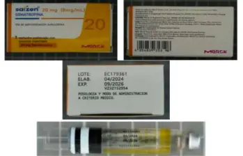 Estos son los medicamentos fraudulentos de Saizen que están comercializando en el país. FOTO CAPTURA DE PANTALLA