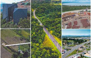 Dentro de las obras se destacan proyectos como el Parque Biblioteca España, el Túnel del Toyo, la autopista Magdalena 2, Puerto Antioquia y la ampliación del Túnel de Oriente. FOTOS: Archivo y Cortesía