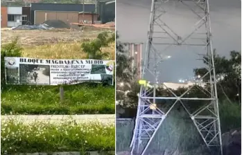 En la zona aledaña, las autoridades encontraron una pancarta alusiva a las Disidencias de las Farc. FOTO: Cortesía