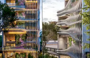 Así lucirá el proyecto Calya Provenza en El Poblado, el hotel de lujo que tendrá siete suites y dos penthouse cada uno con piscina privada, y otros espacios exclusivos. FOTO Proyecto Calya Provenza. 