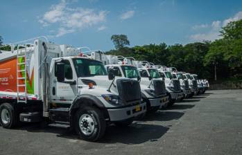 Así son los nuevos camiones que recolectarán las basuras en los municipios y corregimientos de Medellín. FOTO Cortesía Emvarias. 
