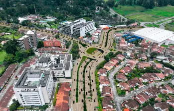 Una de las principales obras que se tienen en los planes para aprovechar los excedentes de la concesión Devimed es un intercambio vehicular a la altura de la Clínica Somer. FOTO Cortesía Alcaldía de Rionegro