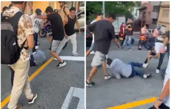 Ambos fueron golpeados con sevicia por varios habitantes del sector, incluso utilizando distintos objetos. Imágenes tomadas de redes sociales. 