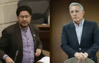 Iván Cepeda y el expresidente Álvaro Uribe. Foto: Colprensa