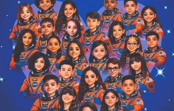 Esta es la imagen promocional de los 26 niños que irán a La Nasa. FOTO Cortesía.