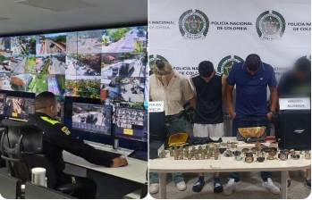 Los sospechosos fueron interceptados por la Policía cuando se desplazaban en un vehículo. FOTOS: Cortesía Departamento Policía Urabá