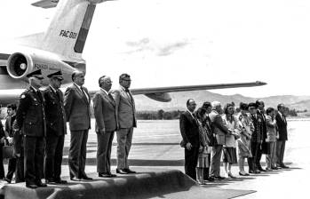 Con una ceremonia emotiva, encabezada por el presidente Belisario Betancur y la asistencia de más de 5.000 personas, el aeropuerto de Rionegro se inauguró el 29 de agosto de 1985. FOTO CIP-EL COLOMBIANO