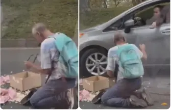 El hombre fue captado por transeúntes. FOTO: Cortesía 