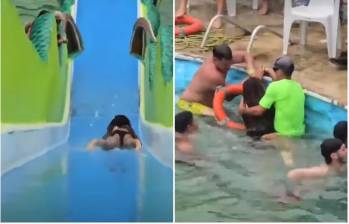 El episodio volvió a poner sobre la mesa la importancia de las condiciones de seguridad en atracciones acuáticas y de que los usuarios sigan las instrucciones entregadas por los encargados antes de utilizarlas. Capturas de video en redes sociales. 