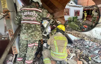 Así quedó la vivienda donde se produjo la explosión. FOTO Alcaldía de Rionegro.