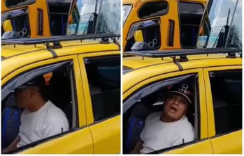 El taxista involucrado en el hecho de intolerancia a la altura del centro comercial San Diego, en Medellín. FOTOS Denuncias Antioquia.