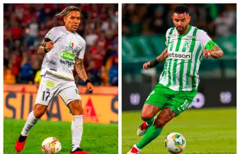 En la imagen aparecen Dayro Moreno y Edwin Cardona, dos referentes de Once Caldas y Nacional en la Liga que inicia este viernes. FOTOS JUAN ANTONIO SÁNCHEZ Y MANUEL SALDARRIAGA