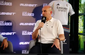 Esteban Cambiasso durante su visita a Medellín. FOTO CORTESÍA