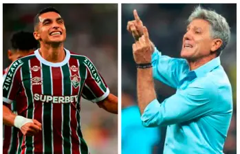 En la imagen aparecen Kevin Serna y el técnico Renato. FOTOS FLUMINENSE FC