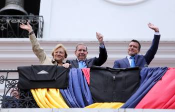 El Gobierno de Ecuador ratificó su reconocimiento a Edmundo González como presidente electo de Venezuela con la visita del líder opositor en el Palacio de Carondelet, en Quito. FOTO: PRESIDENCIA ECUADOR