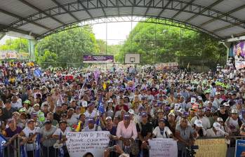 Así fue el evento de Iván Cepeda en un coliseo en Sincelejo. La campaña a dicho que se trató de un evento de campaña “en recinto cerrado”, como manda la ley. Foto: redes