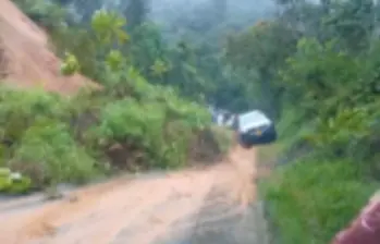 Derrumbes en la autopista Medellín-Bogotá. Foto: captura de video