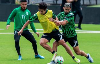 Atlético Nacional confirmó la salida de tres jugadores, se trata de los volantes Daniel Mantilla, Andrés Andrade y Alexánder Mejía. FOTO JAIME PÉREZ