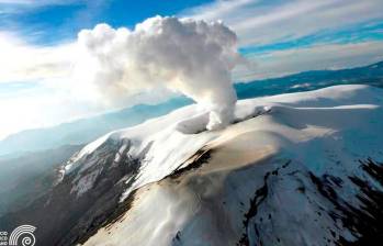 Disminuye la actividad del volcán Nevado del Ruiz. Foto: Tomada de Twitter @sgcol. 