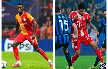 Dávinson Sánchez y Luis Díaz fueron protagonistas con sus equipos en los triunfos de la ida de los octavos de final de la Champions. FOTOS @GalatasaraySK y @FCBayernEN