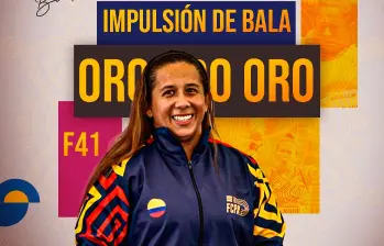 Mayerli Buitrago le dio la primera medalla de oro a Colombia en impulsión de bala en el Mundial de Para atletismo. Foto: Cortesía Comité Paralímpico Colombiano.