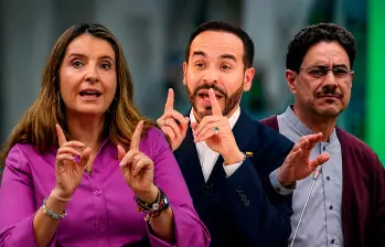 Los candidatos punteros en las encuestas: Paloma Valencia, Iván Cepeda y Abelardo de la Espriella. Foto: Manuel Saldarriaga y Colprensa