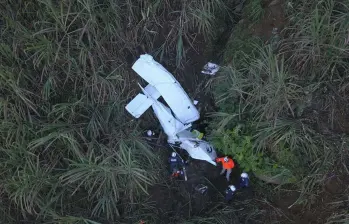 Avión ultraliviano caído en Frontino en 2018. FOTO: CORTESÍA