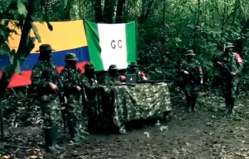 El Clan del Golfo se autodenomina Ejército Gaitanista de Colombia (EGC). IMAGEN TOMADA DE VIDEO.
