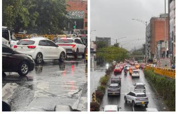 Las intensas lluvias que han caído entre este domingo y lunes en Medellín y su área metropolitana han generado caídas de árboles y colapsos viales. 