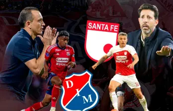 El delantero bolivarense Brayan León Muñiz es el segundo goleador del DIM en el Apertura con 3 tantos. Estuvo con Alejandro Restrepo en el título del Pereira de 2022. El volante Daniel Torres, de 35 años, es uno de los referentes del plantel dirigido por Jorge Bava. El cundinamarqués estuvo en el DIM en su última fina. FOTO: ILUSTRACIÓN EL COLOMBIANO 