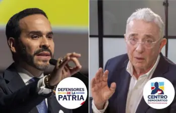 Abelardo De la Espriella y Álvaro Uribe Vélez. El primero lidera el movimiento Defensores de la Patria, el segundo es fundador del Centro Democrático. Fotos: