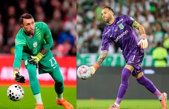 David Ospina ha jugado dos mundiales, mientras que el arquero Fernando Muslera ha estado en cuatro citas orbitales. FOTOS: GETTY Y CAMILO SUÁREZ