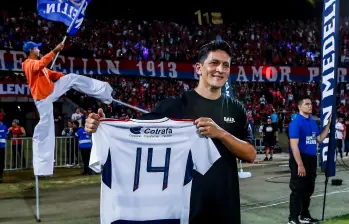 Germán Cano, el goleador histórico del DIM, es uno de los anhelos de la hinchada roja. FOTO JAIME PÉREZ