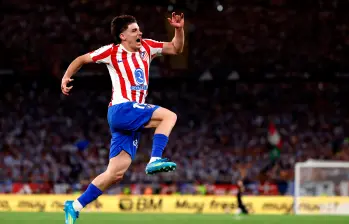 Julián Álvarez, una de las principales cartas en ataque que tiene el Atlético de Madrid para enfrentar al Arsenal de Inglaterra. FOTO GETTY