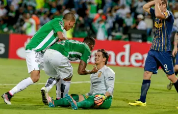 El icónico momento del gol de Orlando Berrío frente a Rosario Central. FOTO JUAN ANTONIO SÁNCHEZ