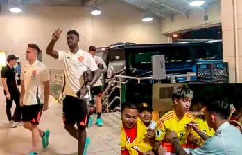 Recibimiento a la Selección Colombia de mayores previo al duelo ante México. FOTO: Captura de redes @FCFSeleccionCol