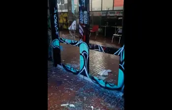 La explosión en el campus universitario de Bogotá dejó afectadas las instalaciones del edificio de Sociología. FOTO CORTESÍA