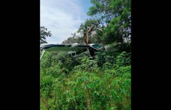 Imagen de la aeronave accidente en Cupica, Chocó. FOTO SUMINISTRADA