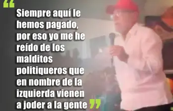 El video ha tenido difusión a través de redes sociales. En él se ve al exalcalde barranquillero asegurando que él sabe de presunta compra de votos en la región. Foto: ElRunRunPolitico @jpserna