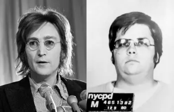 John Lennon (izquierda) y su asesino, Mark David Chapman (derecha). FOTOS Getty