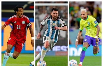 Juan Guillermo Cuadrado, Lionel Messi y Neymar siguen siendo referentes de sus selecciones. FOTO GETTY