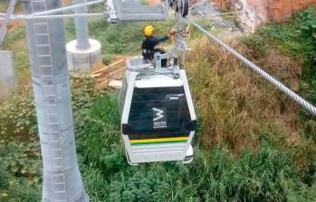 Esta era la única línea del metrocable que no había retornado a la operación después del terremoto. FOTO: EL COLOMBIANO