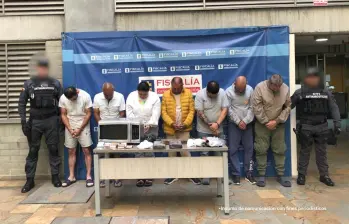8 personas fueron capturadas por el delito los delitos de concierto para delinquir agravado y fabricación, tráfico o porte de estupefacientes agravado. FOTO: CORTESÍA FISCALÍA