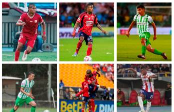 En la imagen aparecen, arriba, Josen Escobar, Halan Loboa y Juan Manuel Rengifo; abajo, Felipe Marín, Gerónimo Mancilla y Joel Canchimbo. FOTOS EL COLOMBIANO Y CORTESÍA NACIONAL, AMÉRICA Y JUNIOR