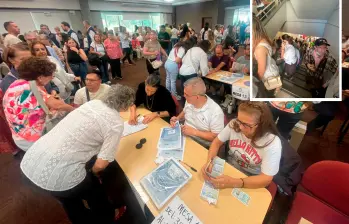 Miles de ciudadanos denunciaron a través de redes sociales los cambios de lugar de las mesas de votación en el centro comercial San Diego en Medellín. FOTO: Cortesía de redes sociales