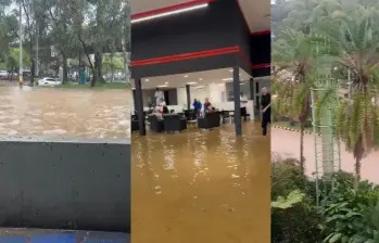Situación a las 3:30 p.m. de este miércoles en el sur del Valle de Aburrá. Fotos: capturas de video