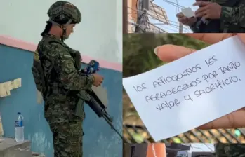 Varios uniformados, al ver el mensaje, se alegraron y algunos incluso lo guardaron. Imagen: Captura de video. 