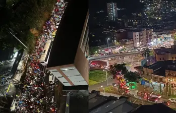 Así se encuentra la congestión vehicular en este corredor vial. El daño en el alcantarillado de EPM está siendo atendido por las autoridades. FOTO: Cortesía