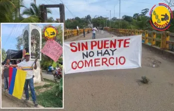 Manifestaciones en el puente de San Juan tras más de tres meses sin que se repare la estructura. FOTO: imagen tomada de redes.