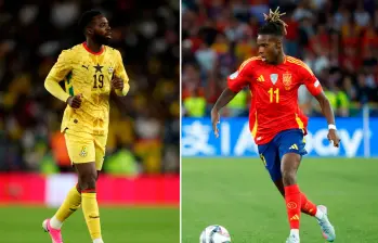 Iñaki Williams (Ghana) y Nico Williams (España) encabezan la lista de hermanos que defenderán banderas distintas en la cita mundialista de Norteamérica. FOTO GETTY